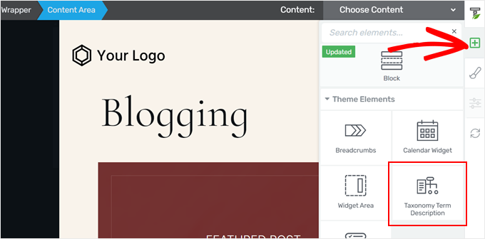 Adding a taxonomy term description in Thrive Architect Adding a taxonomy term description in Thrive Architect