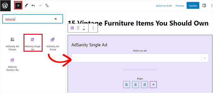 Add the AdSanity Single Ad block Add the AdSanity Single Ad block