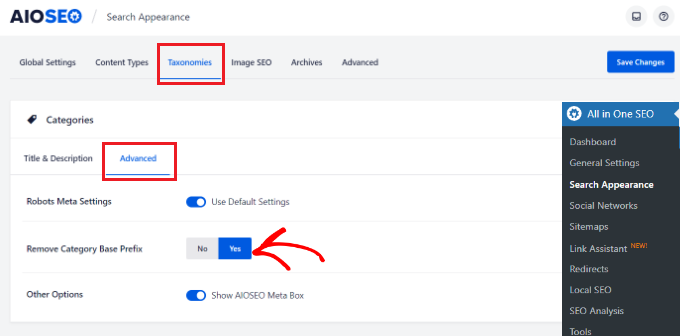 Abilita il pulsante per rimuovere il prefisso della base della categoria