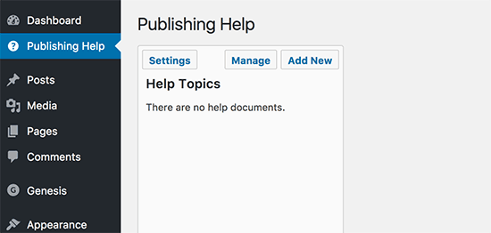 Publishing help Publishing help