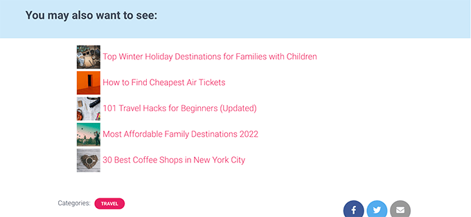 Postări recente pe categorii cu stilizare