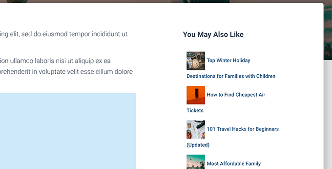 Prevualizare postări recente pe categorie în bara laterală