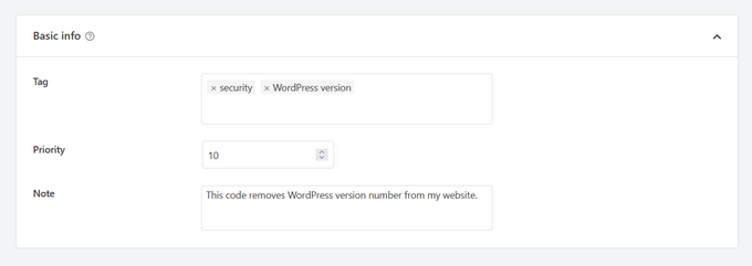 Add code description Add code description and tags