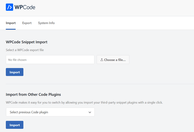 Import Snippets Import code snippets with WPCode