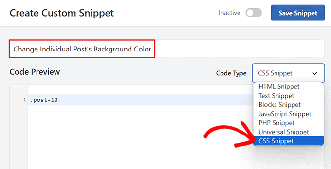 Add the individual post ID in the Code Preview box Add the individual post ID in the Code Preview box