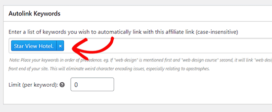 Cuvinte cheie autolink