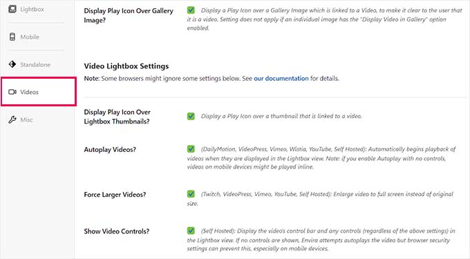 Configurează setările video