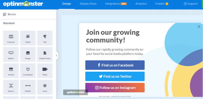 Anpassa Facebook-popup