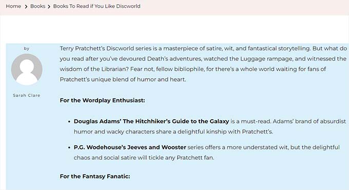 Preview of a specific author's styled posts Preview of a specific author's styled posts