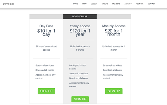 Pricing and plans page Pricing and plans page