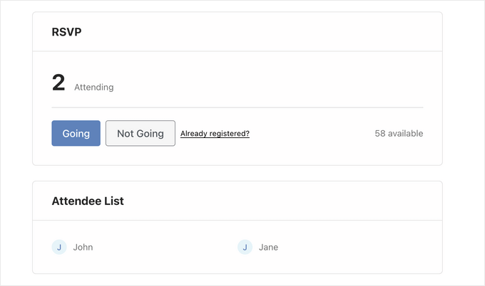 Display event attendees with Sugar Calendar