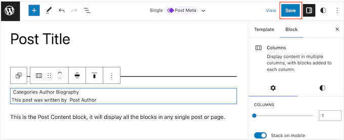 Saving a custom block-based template Saving a custom block-based template