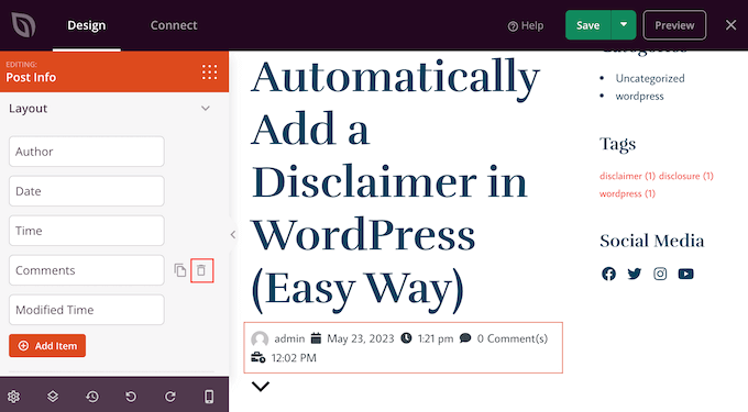 Deleting meta data from a custom theme Deleting meta data from a custom theme