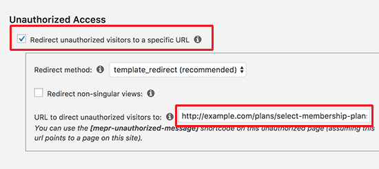 Redirect unauthorized users Redirect unauthorized users
