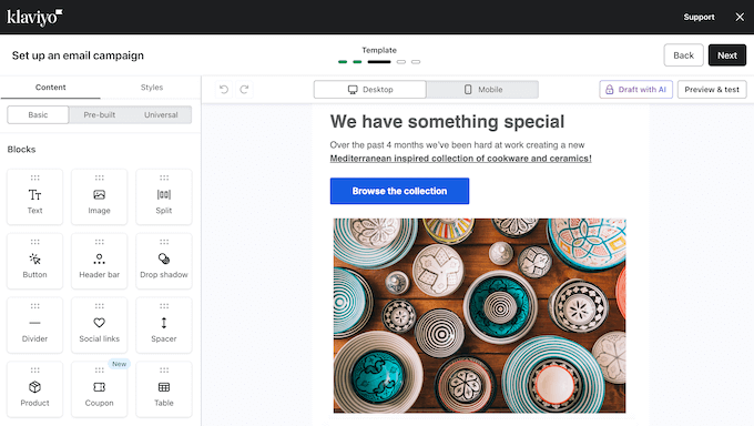 An example of an email marketing dashboard