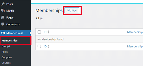 Add new membership Add new membership