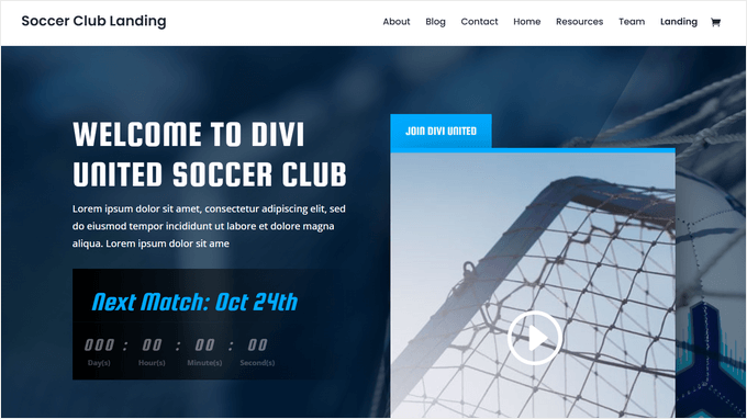 Divi country club theme for WordPress
