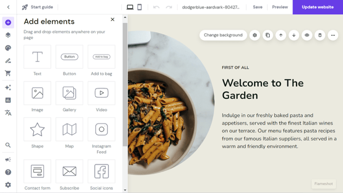 Hostinger AI Website Builder Content Editor