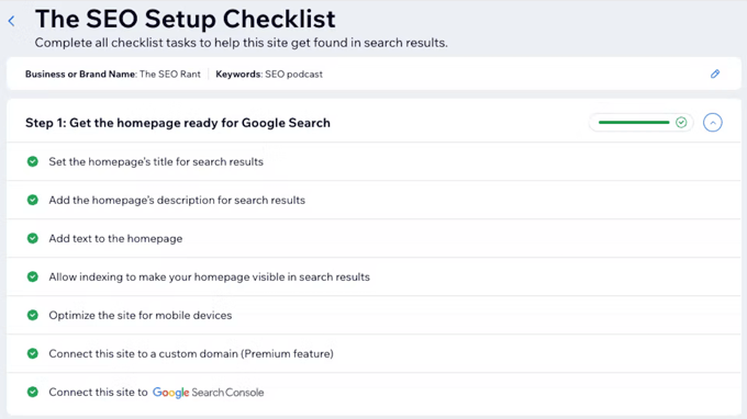 Wix SEO Setup Checklist