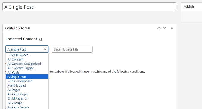 Choose content to restrict Choose content to restrict