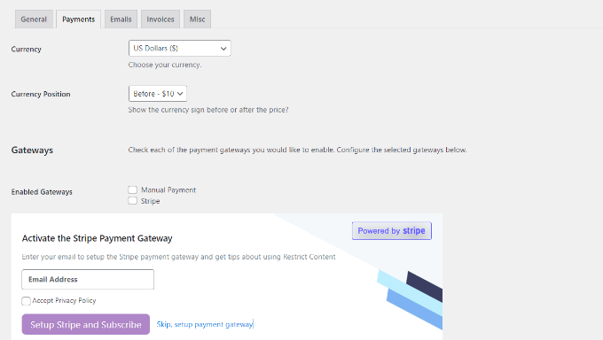 Payments Set up a payment service in restricted content pro