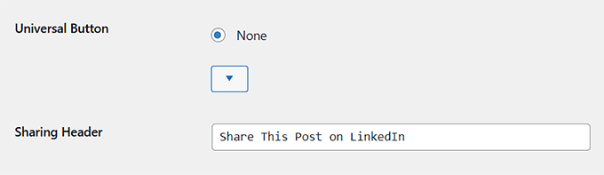 Add header for the LinkedIn share button