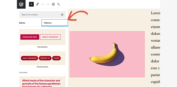 Block patterns Block patterns