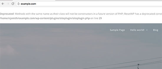 WordPress warning errors on homepage WordPress warning errors on homepage