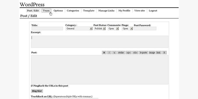WordPress 0.71 WordPress 0.71