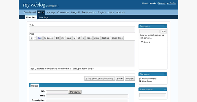 WordPress 2.3 Dexter WordPress 2.3 Dexter
