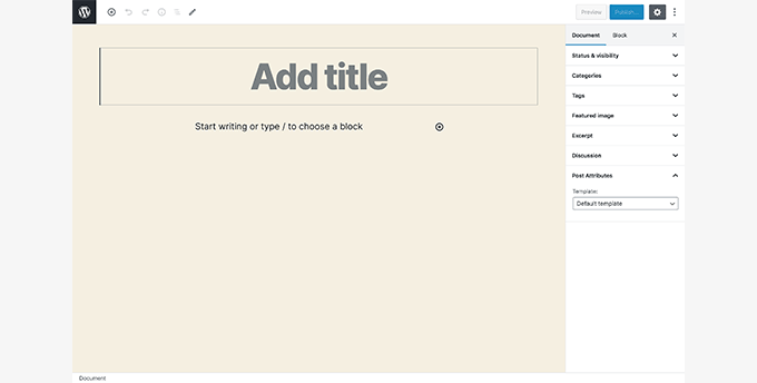 Full screen block editor Full screen block editor