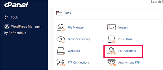 Manage FTP accounts under your hosting control panel Manage FTP accounts under your hosting control panel