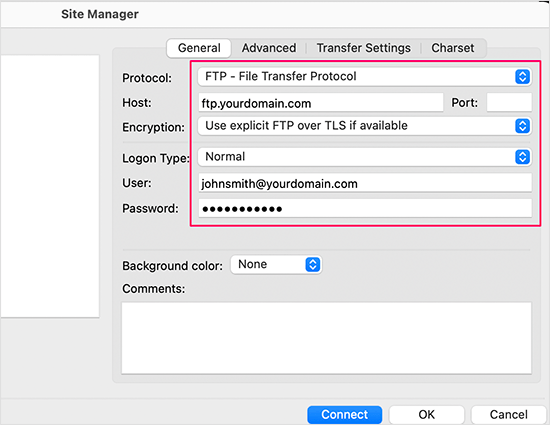 FTP credentials FTP credentials