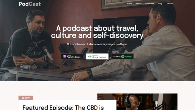 Sydney WordPress Theme für Podcasts