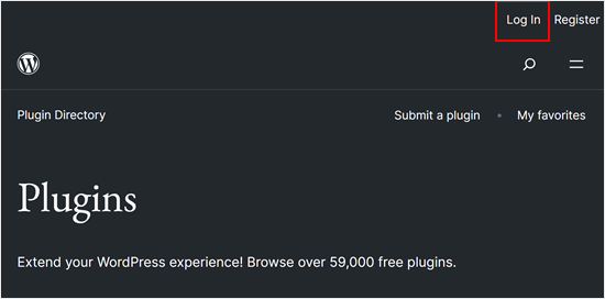 Register for free WordPress.org account Logging in to WordPress.org