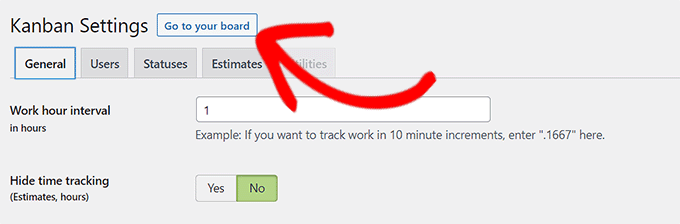 Faceți clic pe butonul Mergi la tabla ta
