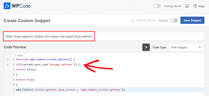 Add a title for your custom PHP snippet Add a title for your custom PHP snippet