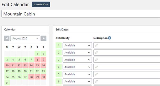 Preview of WP Simple Booking Calendar Preview of WP Simple Booking Calendar