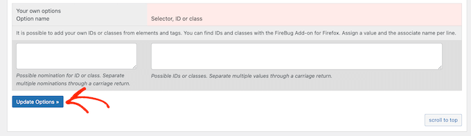 Disabling the save options button using Adminize Disabling the save options button using Adminize