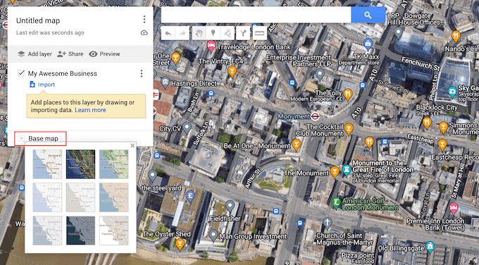Changer le style de la carte interactive