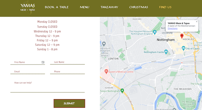Un exemple de carte Google, intégrée sur un site web