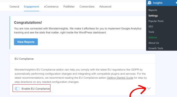 View EU compliance settings View EU compliance settings