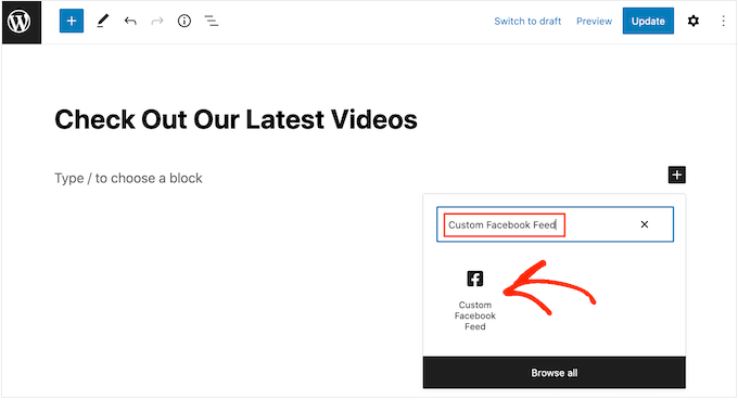 The Custom Facebook Feed WordPress block The Custom Facebook Feed WordPress block