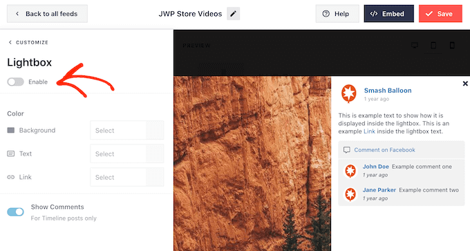 Disabling the lightbox popup feature Disabling the lightbox popup feature