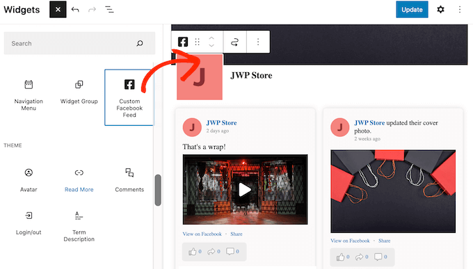 Embedding Facebook videos using a widget Embedding Facebook videos using a widget