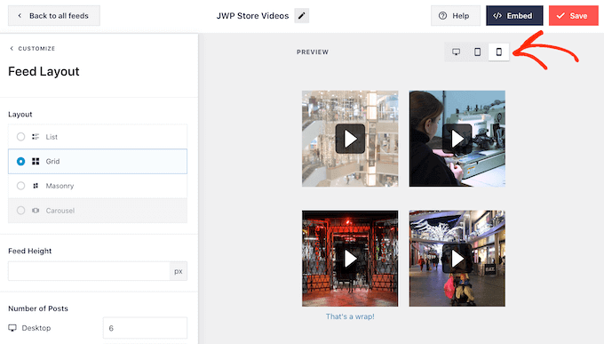 Testing the video feed on smartphones and tablets Testing the video feed on smartphones and tablets