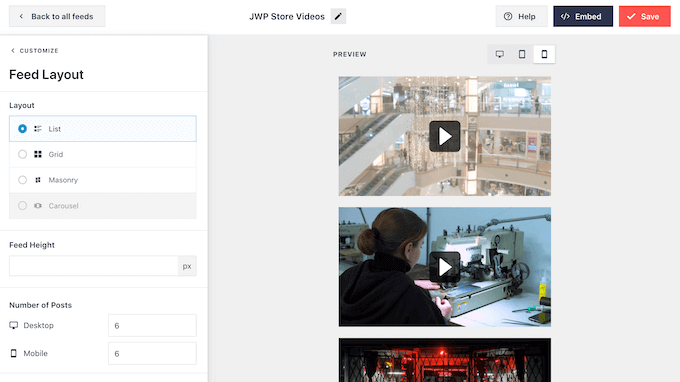 Changing the social media feed layout Changing the social media feed layout