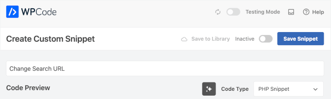 Nombrar el fragmento de código personalizado en WPCode