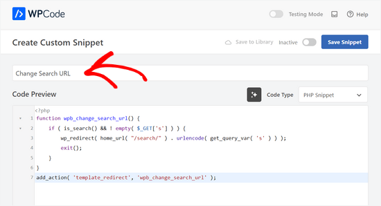 Adding a title to the WordPress code snippet Adding a title to the WordPress code snippet