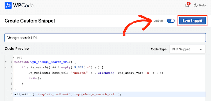 Saving a custom PHP snippet using WPCode Saving a custom PHP snippet using WPCode